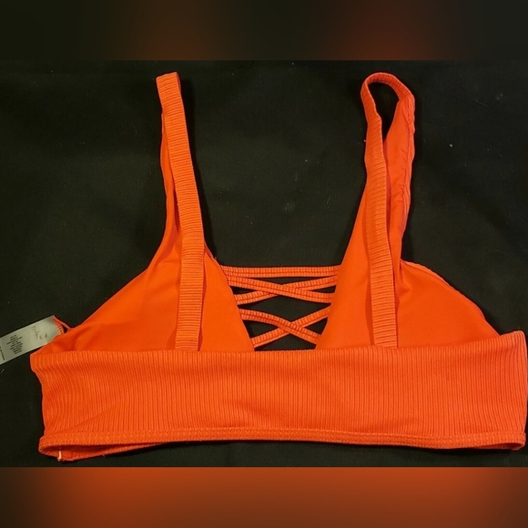 TiNiBiKiNi Hot Orange Tangerine REVERSIBLE Swimsuit SZ M TOP ONLY - Picture 3 of 10